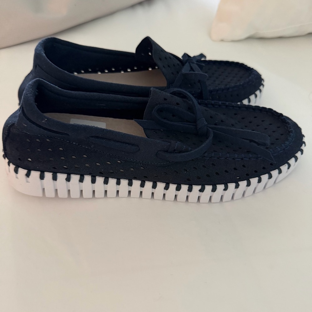 Ilse Jacobsen blue Perforated Slip-Ons - Picture 6 of 6
